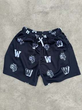 Darc Sport Wolves Black Monogram Mesh Shorts Limited Edition
